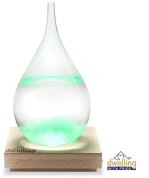 Creative Diamond Shape Weather Forecast Glass Ball With Luminous Base Weather Glass White 