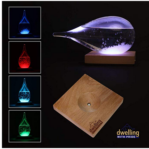 Light-Emitting Base dangyin Wishing Ball Storm Bottle Storm Glass Weather Predictor Glass Weather Station Light Up Weather Forecaster Home Decor